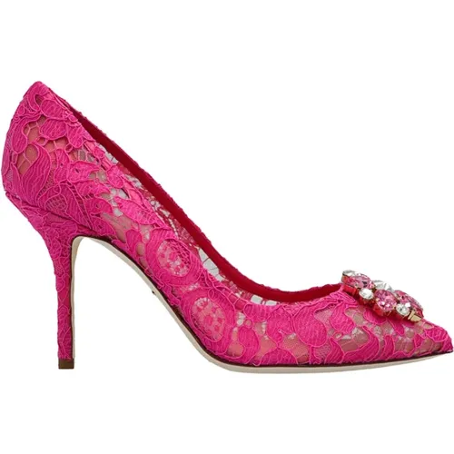 Lace stiletto pumps , female, Sizes: 3 1/2 UK - Dolce & Gabbana - Modalova