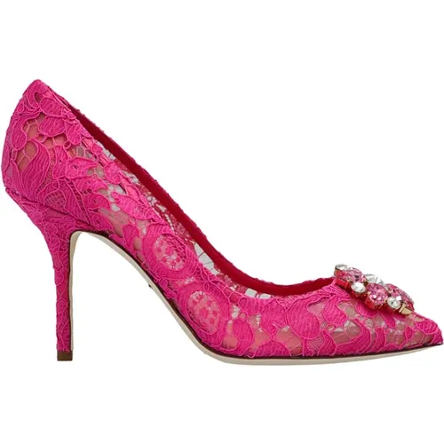 Lace stiletto pumps , female, Sizes: 3 UK, 4 UK, 3 1/2 UK, 5 UK, 6 1/2 UK - Dolce & Gabbana - Modalova