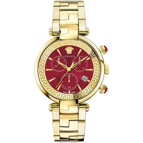Gold Chronograph Uhr mit Datum - Versace - Modalova