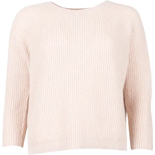 Ivory Mohair Crewneck Sweater Corncob Stitch , Damen, Größe: L - Max Mara Weekend - Modalova