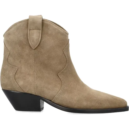 Taupe Closed Toe Leather Ankle Boots , female, Sizes: 4 UK, 3 UK - Isabel marant - Modalova