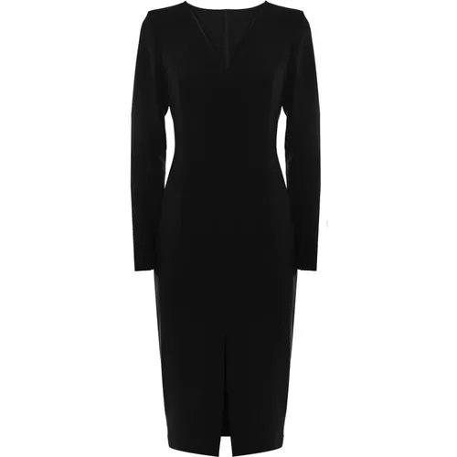 Elegantes V-Ausschnitt Kleid mit Frontschlitz , Damen, Größe: L - Kocca - Modalova