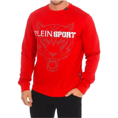 Rundhals-Sweatshirt mit Markendruck , Herren, Größe: XL - Plein Sport - Modalova