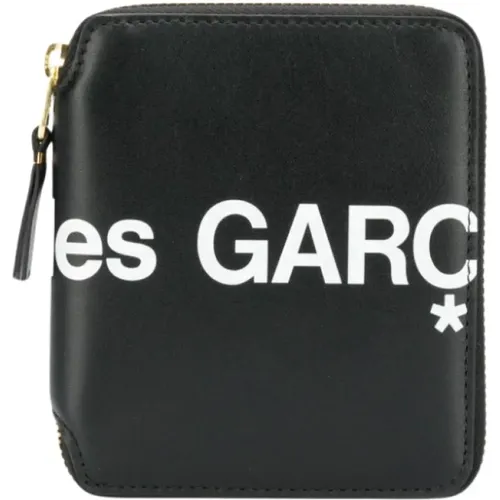 Schwarzes Leder Reißverschlussbrieftasche,Schwarze Lederbrieftasche mit Reißverschluss - Comme des Garçons - Modalova