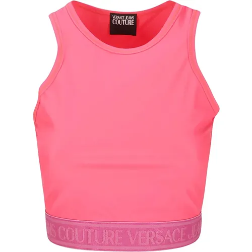 Elastic Logo Jogging Top , female, Sizes: XS - Versace Jeans Couture - Modalova