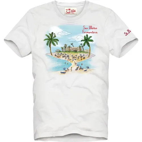 Strand T-Shirt Formentera Stil , Herren, Größe: XL - MC2 Saint Barth - Modalova