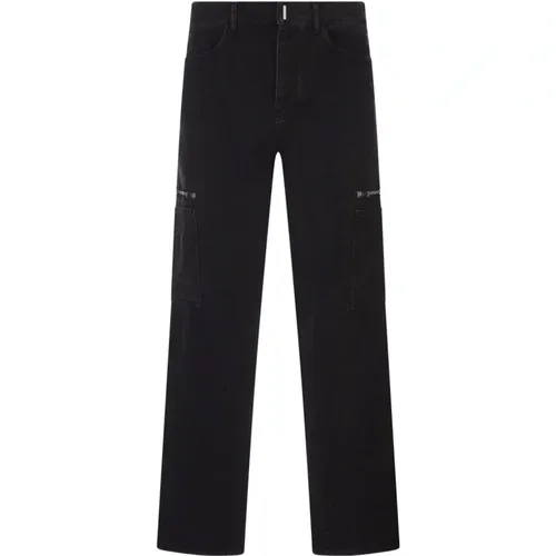 Schwarze Cargo Jeans Reißverschluss Taschen - Givenchy - Modalova