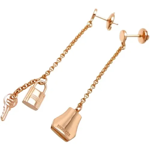 Pre-owned Rose Gold earrings , female, Sizes: ONE SIZE - Hermès Vintage - Modalova