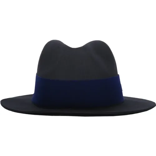 Lederdetail Woll Fedora Hut - Emporio Armani - Modalova