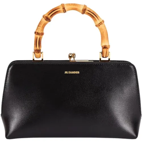 Leather Handbag with Gold-Tone Hardware , female, Sizes: ONE SIZE - Jil Sander - Modalova