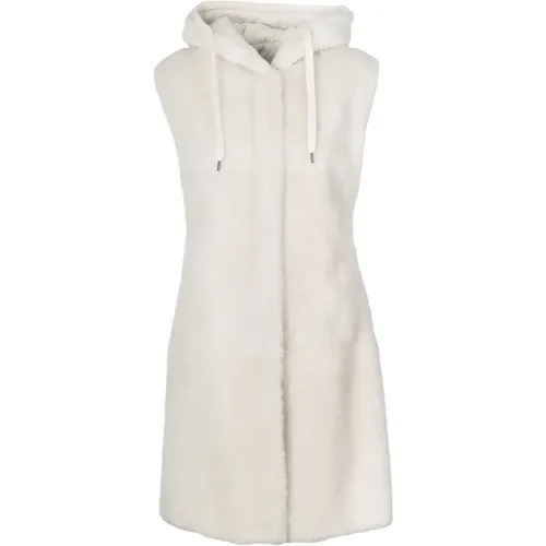 Doubleface Sleeveless Coat with Hood , female, Sizes: 2XS - BRUNELLO CUCINELLI - Modalova