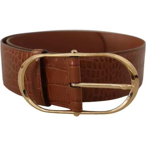 Enchanting Engraved Logo Leather Belt , male, Sizes: 75 CM - Dolce & Gabbana - Modalova