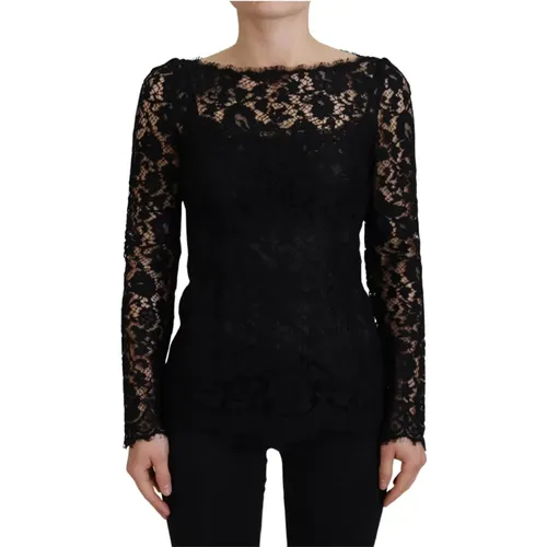 Elegantes Blumen-Spitzen-Top - Dolce & Gabbana - Modalova