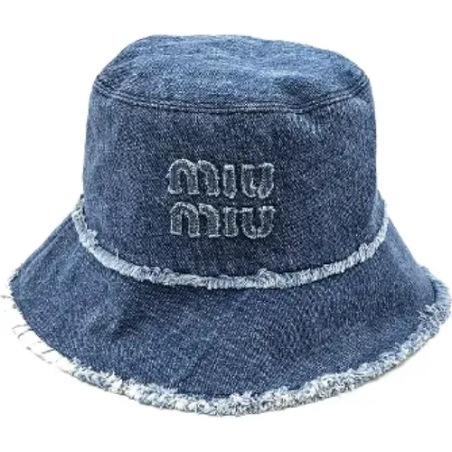 Pre-owned Fabric hats , female, Sizes: ONE SIZE - Miu Miu Pre-owned - Modalova