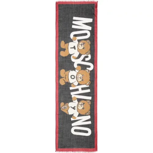 Abstract Multicolour Teddy Bear Foulard , male, Sizes: ONE SIZE - Moschino - Modalova