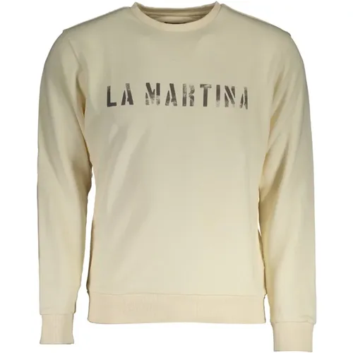 Herren Weißer Langarm-Sweatshirt mit Druck , Herren, Größe: S - LA MARTINA - Modalova