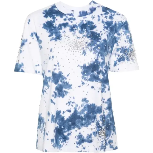 Splash Stickerei Tie Dye T-Shirt , Damen, Größe: M - DES Phemmes - Modalova