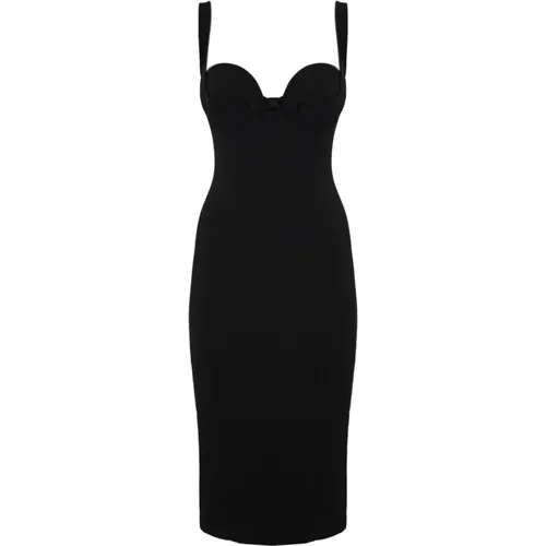 Crepe Mini Dress with Bow , female, Sizes: M, 2XL, S, XL, L - Elisabetta Franchi - Modalova