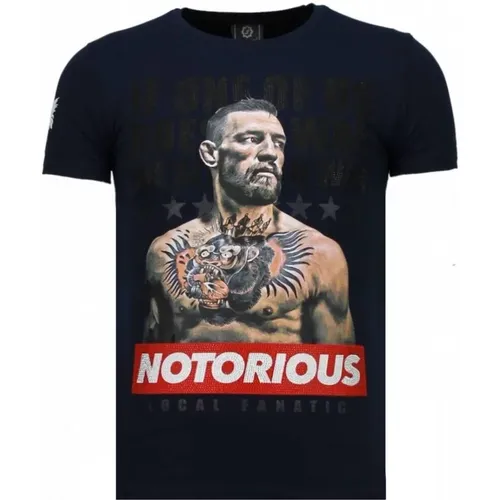 Conor Notorious Legend Rhinestone T-shirt - Blau - Local Fanatic - Modalova