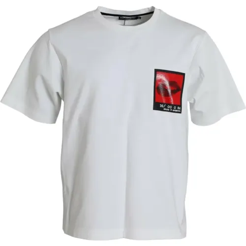 Lippenprint Crew Neck T-shirt - Dolce & Gabbana - Modalova