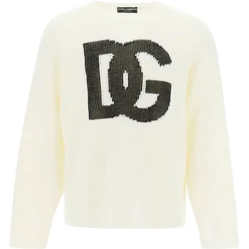 Men's Clothing Sweater White Ss23 , male, Sizes: L, M - Dolce & Gabbana - Modalova