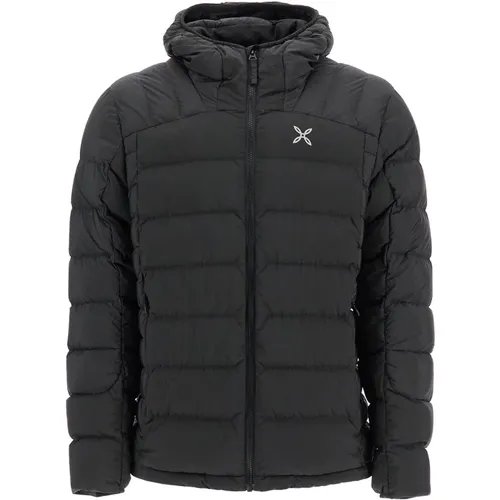 Gesteppte Daunenjacke mit Kapuze und Ripstop-Einsätzen , Herren, Größe: XL - montura - Modalova