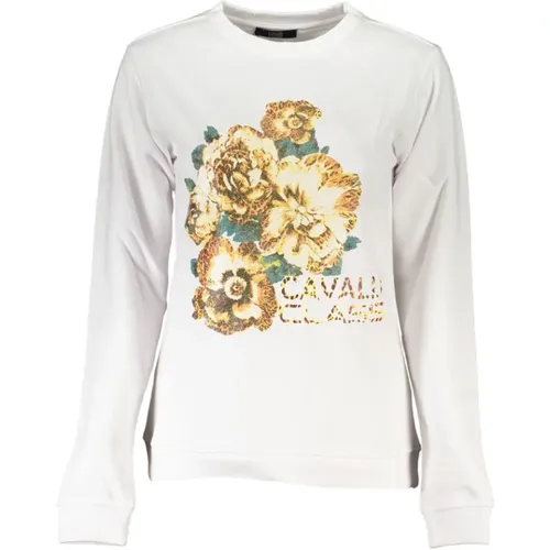 Brushed Sweatshirt with Logo Print , female, Sizes: XS, S, XL, M, L, 2XL - Cavalli Class - Modalova