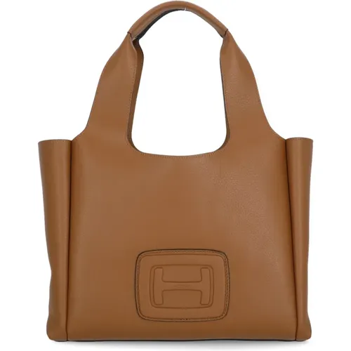 Pebbled Leather Shopping Bag for Woman - Hogan - Modalova