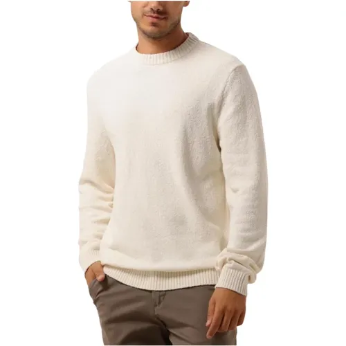 Beiger Strick-Crew-Neck-Pullover , Herren, Größe: 2XL - Selected Homme - Modalova