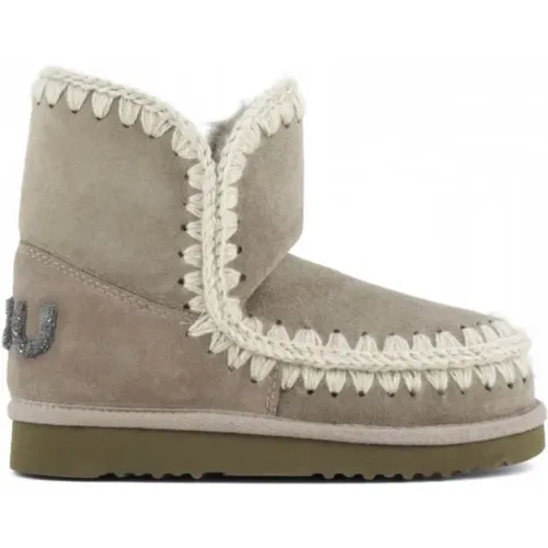 Suede Glitter Eskimo Boots Grey , female, Sizes: 3 UK, 4 UK, 7 UK, 5 UK, 6 UK - Mou - Modalova