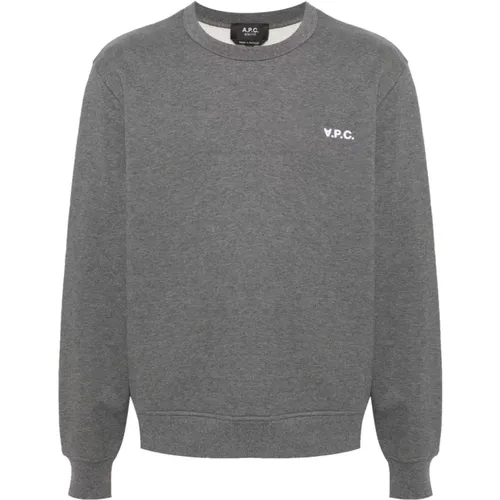 Logo Flocked Sweatshirt , Herren, Größe: L - A.P.C. - Modalova