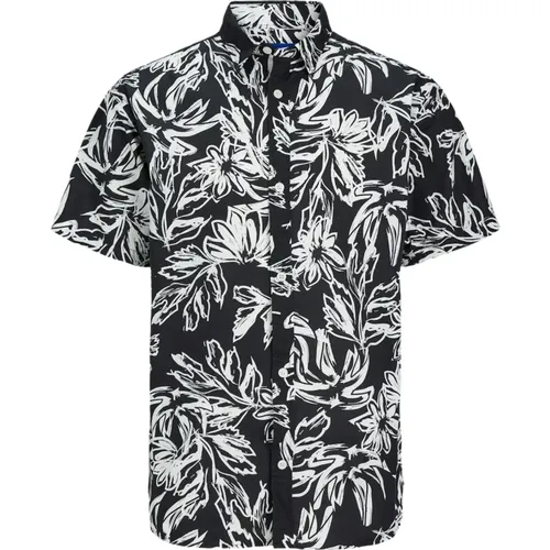 Blumiges Kurzarmhemd , Herren, Größe: XL - jack & jones - Modalova