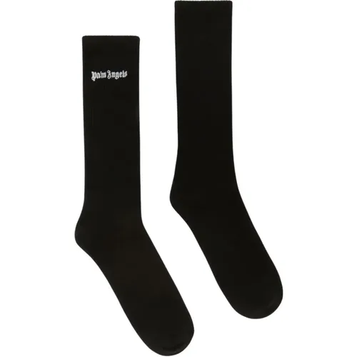 Klassische Logo-bestickte Socken,Schwarze Unterwäsche Kollektion - Palm Angels - Modalova