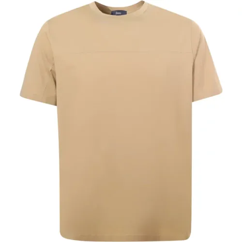 Sand Crew-neck T-shirt with Logo , male, Sizes: 2XL, M, 3XL, XL, L - Herno - Modalova