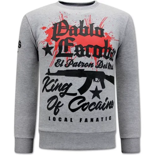 The King Of Cocaine Pablo Escobar Sweater , Herren, Größe: L - Local Fanatic - Modalova