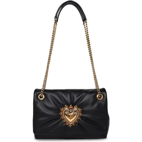 Nappa Leather Devotion Bag , female, Sizes: ONE SIZE - Dolce & Gabbana - Modalova