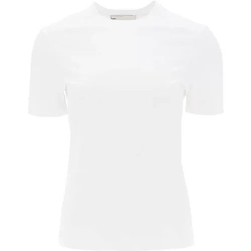 T-Shirt mit gesticktem Logo , Damen, Größe: S - TORY BURCH - Modalova