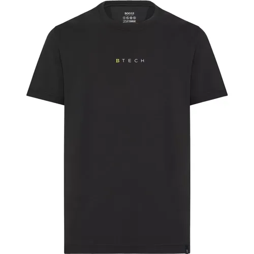 T-Shirt aus Performance Pique , Herren, Größe: L - Boggi Milano - Modalova