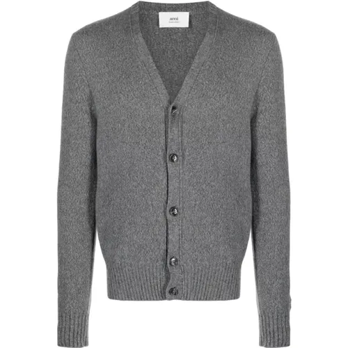 Heather Cardigan Sweater , Herren, Größe: M - Ami Paris - Modalova