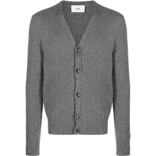 Heather Cardigan Sweater , male, Sizes: L, M, S - Ami Paris - Modalova