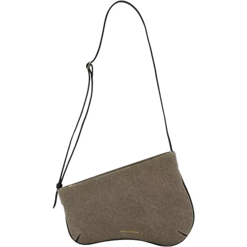 Mini Curve Hobo Tasche in Multicolor Denim , Damen, Größe: ONE Size - Manu Atelier - Modalova