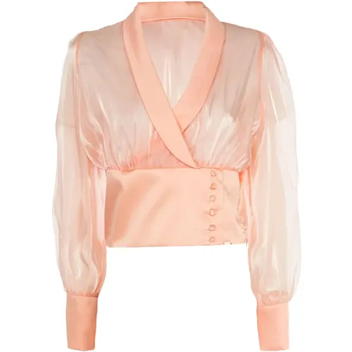 Elegante Rosa Bluse mit Langen Ärmeln , Damen, Größe: XS - Fracomina - Modalova