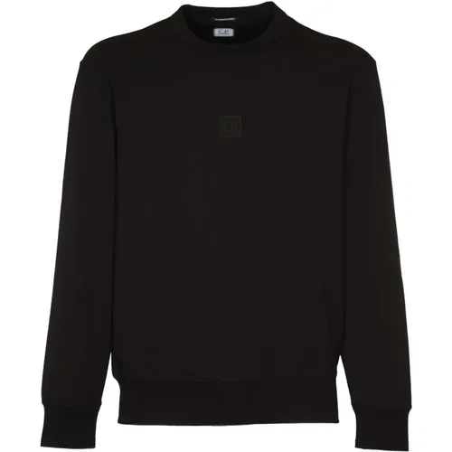 Schwarzer Crew Neck Fleece Sweatshirt , Herren, Größe: XL - C.P. Company - Modalova