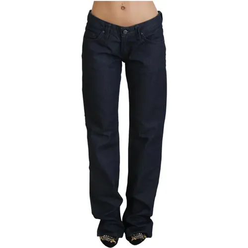 Dunkelblaue Jeans mit Niedriger Taille und Geradem Schnitt , Damen, Größe: W28 - Exte - Modalova