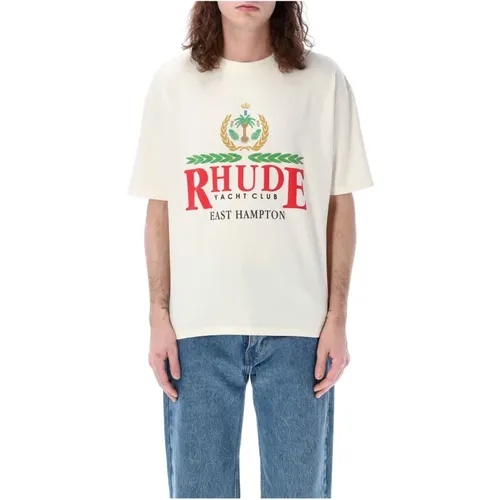 Vintage East Hampton Crest T-Shirt , male, Sizes: S - Rhude - Modalova
