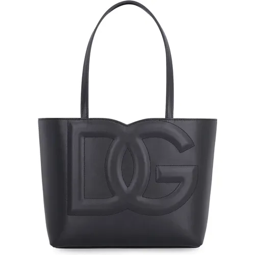 Logo leather tote bag , female, Sizes: ONE SIZE - Dolce & Gabbana - Modalova