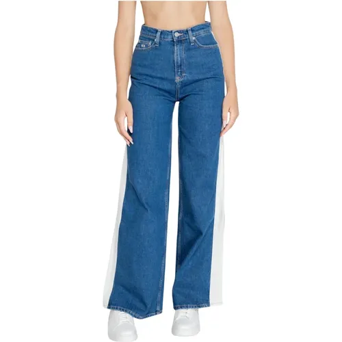 Blaue Plain Jeans Reißverschluss Knopfverschluss , Damen, Größe: W24 L32 - Tommy Hilfiger - Modalova