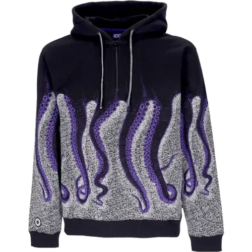 Überall Reißverschluss Hoodie Schwarz , Herren, Größe: XL - Octopus - Modalova