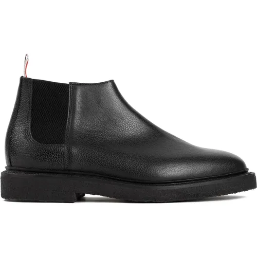 Leather Chelsea Ankle Boots , male, Sizes: 9 UK - Thom Browne - Modalova