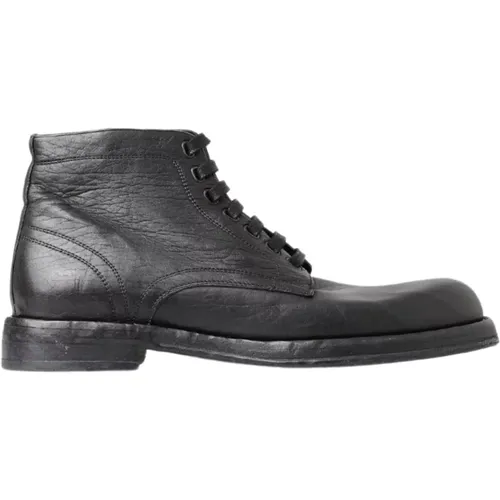 Equisite Lace-Up Leather Boots , male, Sizes: 10 UK, 7 1/2 UK, 9 UK, 9 1/2 UK, 11 UK - Dolce & Gabbana - Modalova